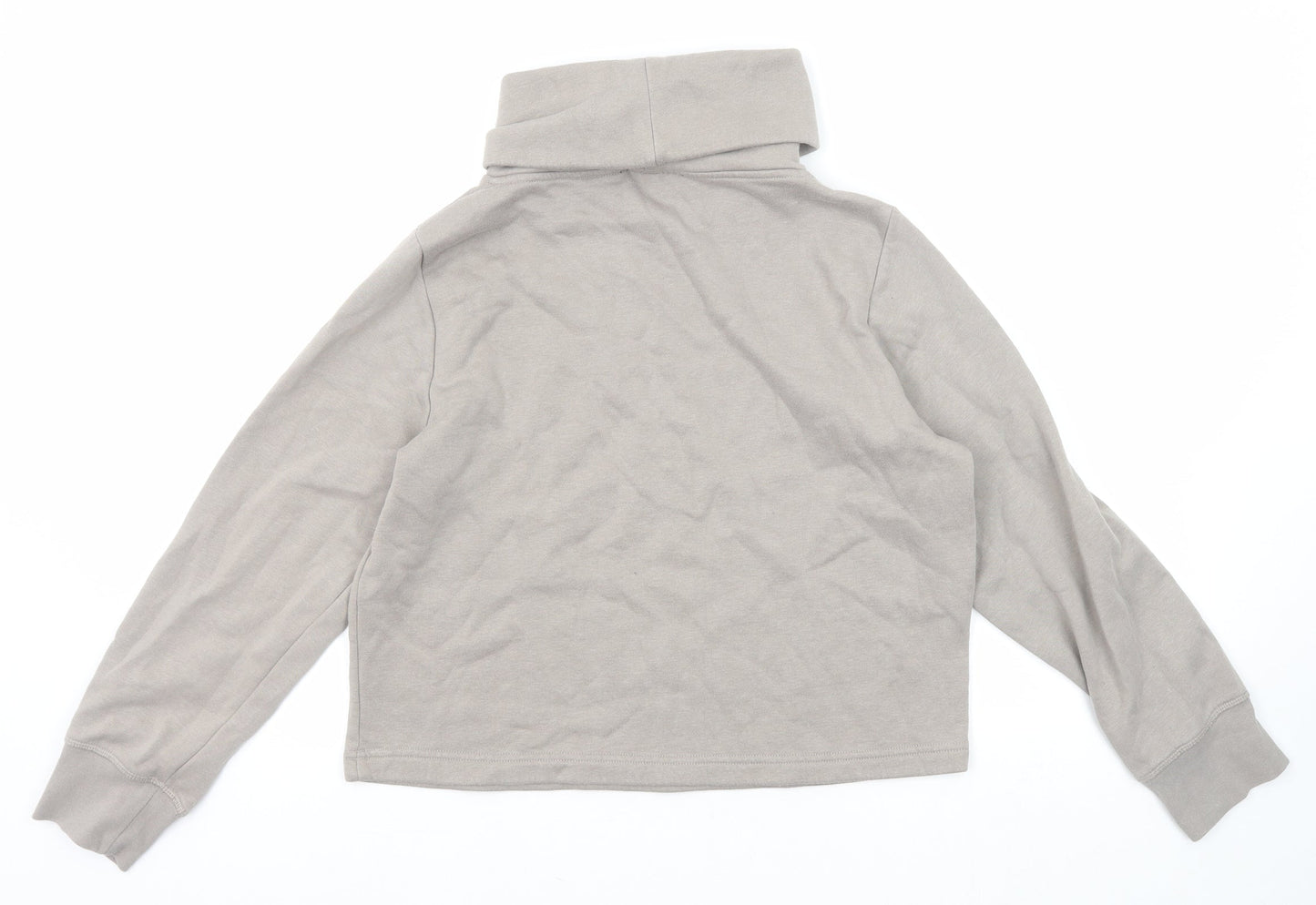 Zara Womens Grey Roll Neck Cotton Pullover Jumper Size M