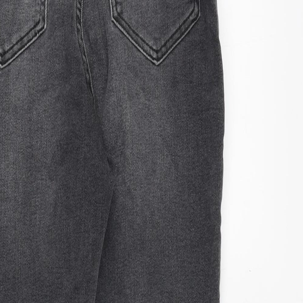 H&M Womens Grey Cotton Skinny Jeans Size 10 Regular Zip