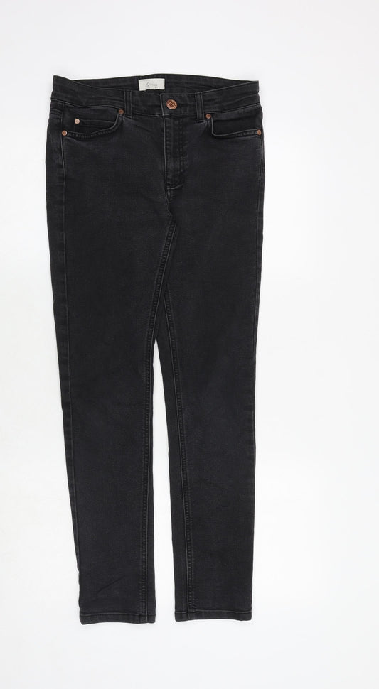 Linea Womens Black Cotton Skinny Jeans Size 8 Regular Zip