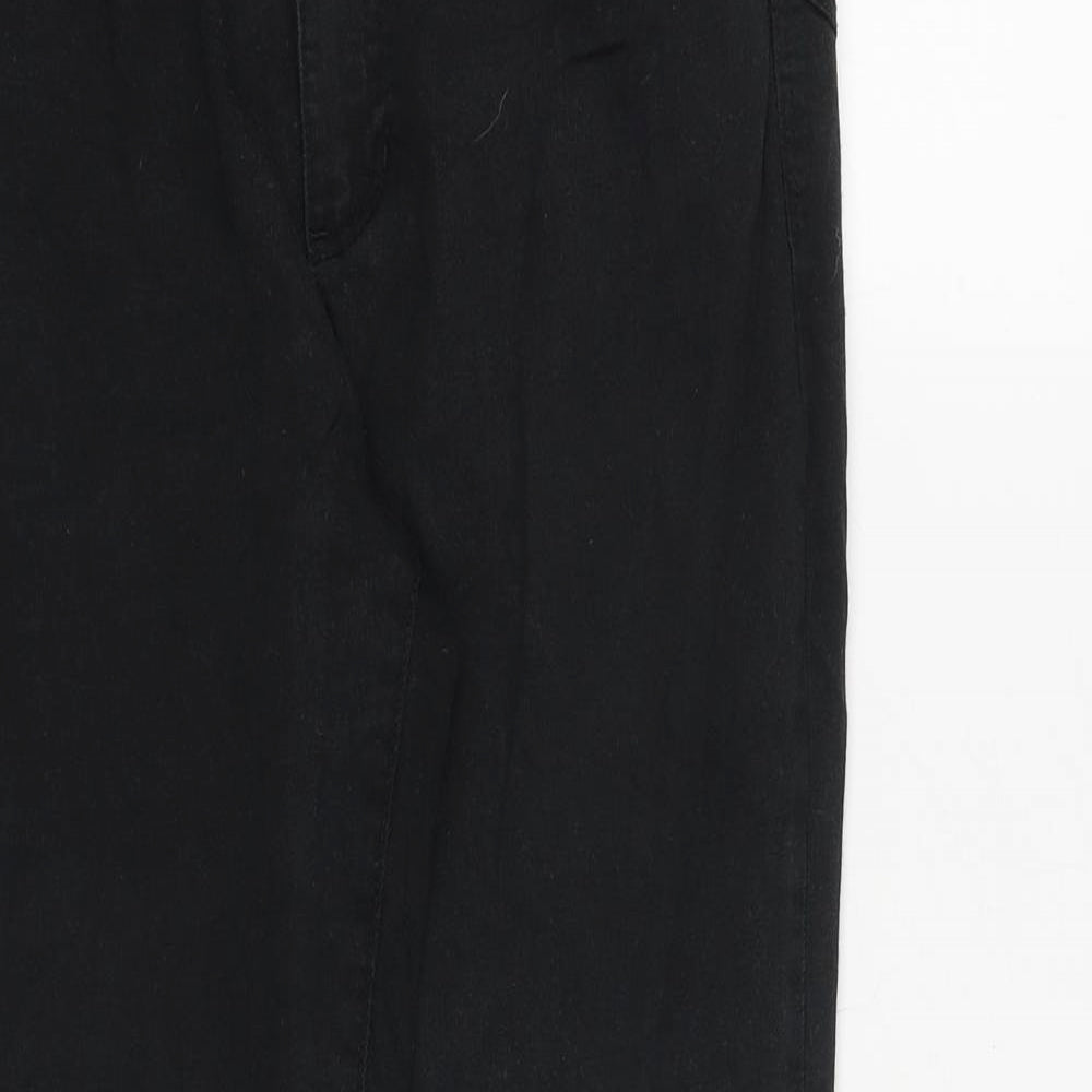 Marks and Spencer Womens Black Cotton Skinny Jeans Size 12 Regular Zip