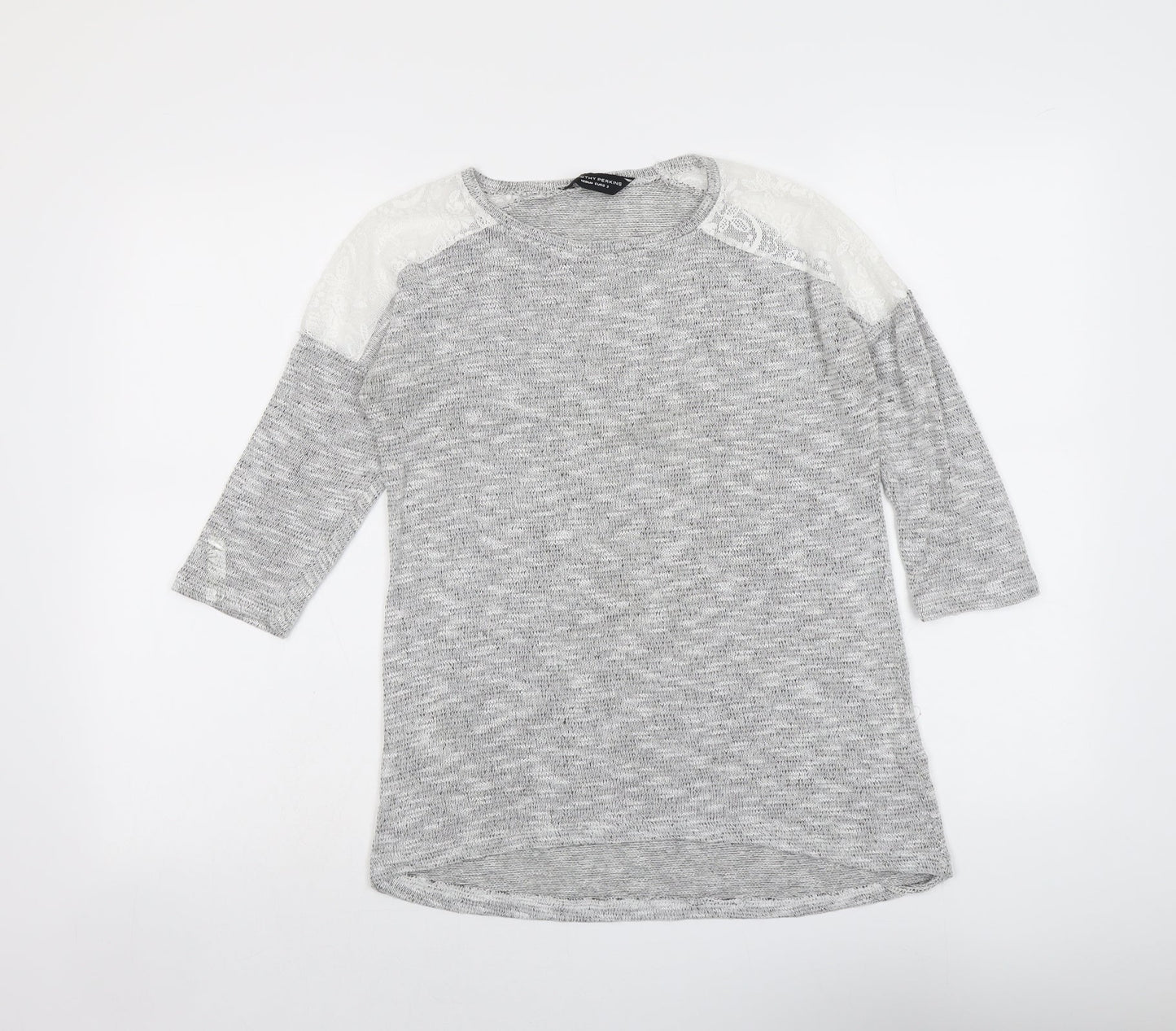 Dorothy Perkins Womens Grey Round Neck Polyester Pullover Jumper Size M