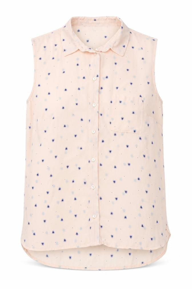 Marks and Spencer Womens Pink Geometric Polyester Basic Tank Size 10 Collared