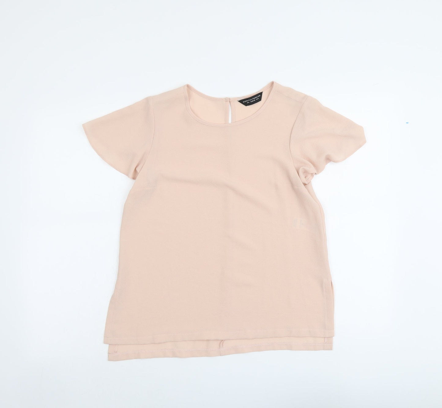 Dorothy Perkins Womens Pink Polyester Basic T-Shirt Size 8 Round Neck