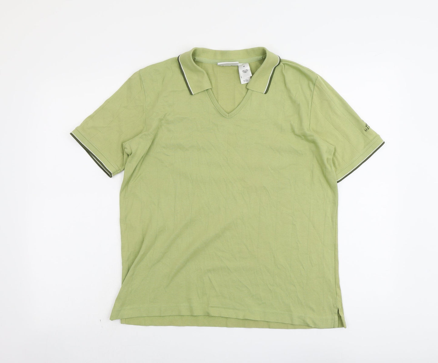 Lizgolf Womens Green Cotton Basic T-Shirt Size M Collared