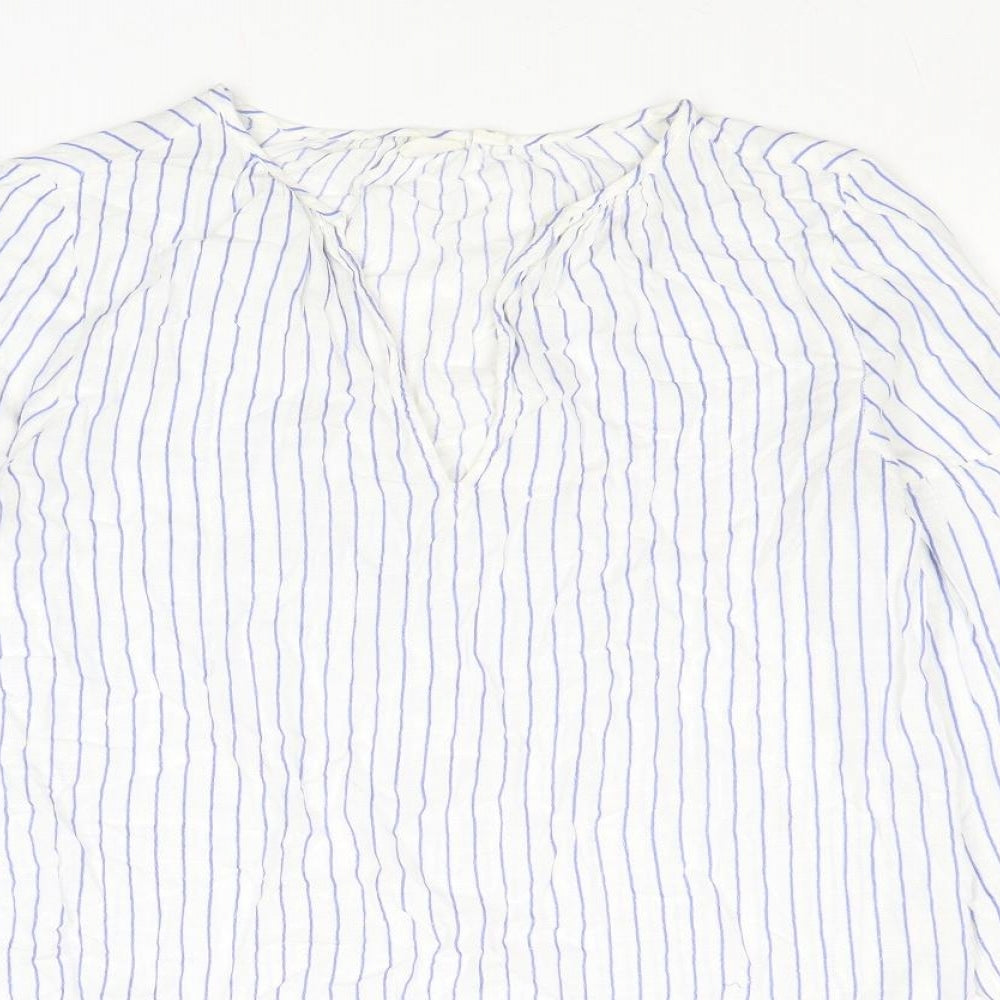 Gap Womens Multicoloured Striped Modal Basic Blouse Size XS V-Neck