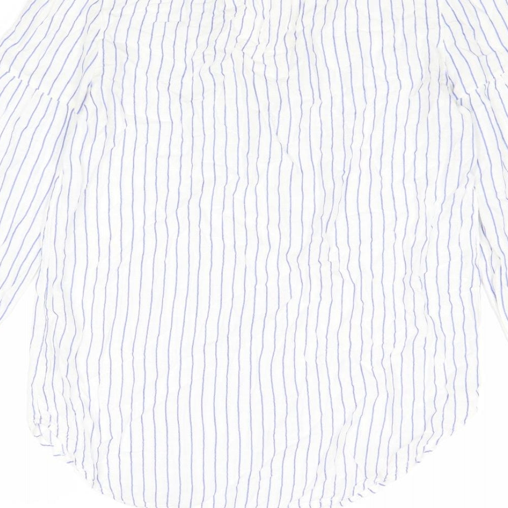 Gap Womens Multicoloured Striped Modal Basic Blouse Size XS V-Neck
