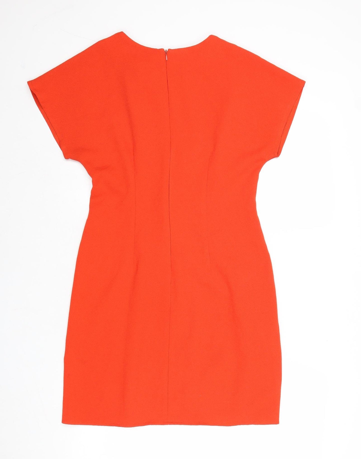 ASOS Womens Red Polyester A-Line Size 10 Round Neck Zip