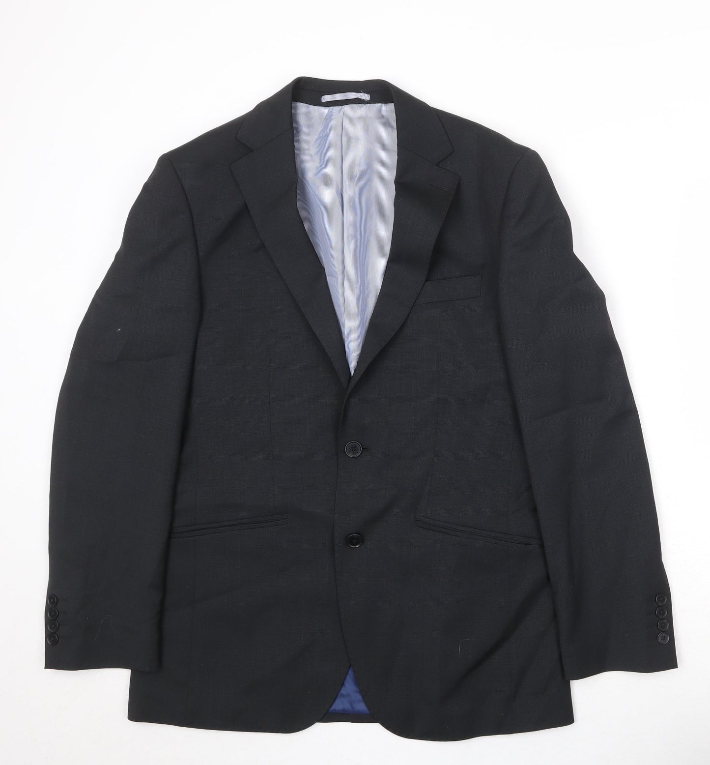 Marks and Spencer Mens Black Polyester Jacket Suit Jacket Size 38 Regular