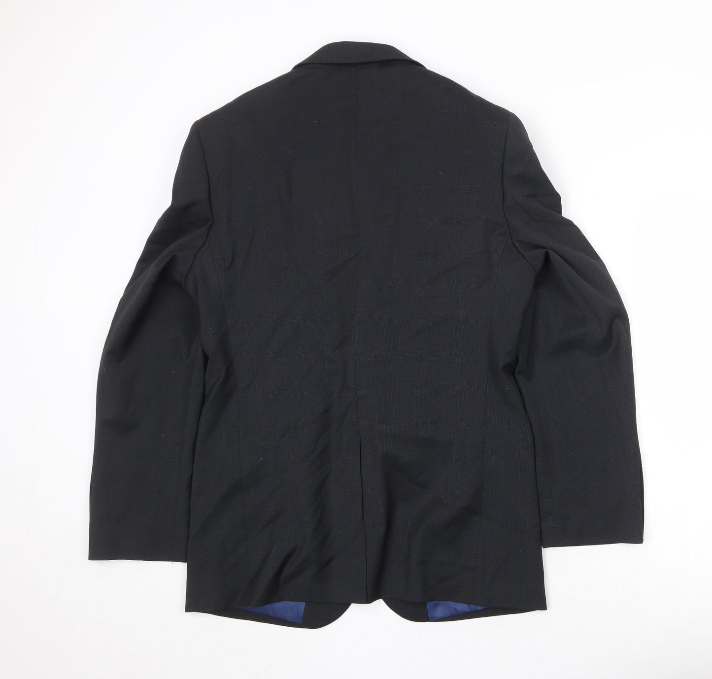 Marks and Spencer Mens Black Polyester Jacket Suit Jacket Size 38 Regular