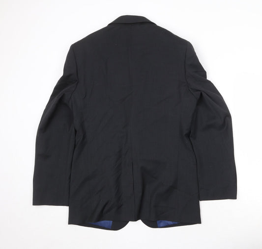 Marks and Spencer Mens Black Polyester Jacket Suit Jacket Size 38 Regular