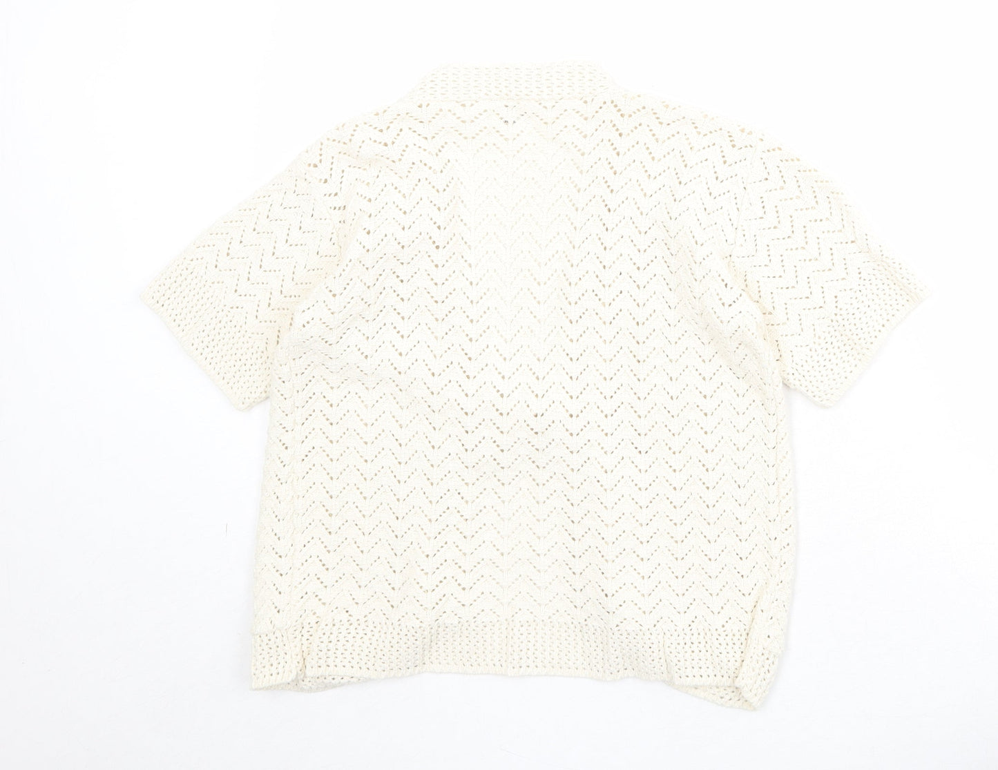 Pulse Womens Beige V-Neck Acrylic Cardigan Jumper Size S