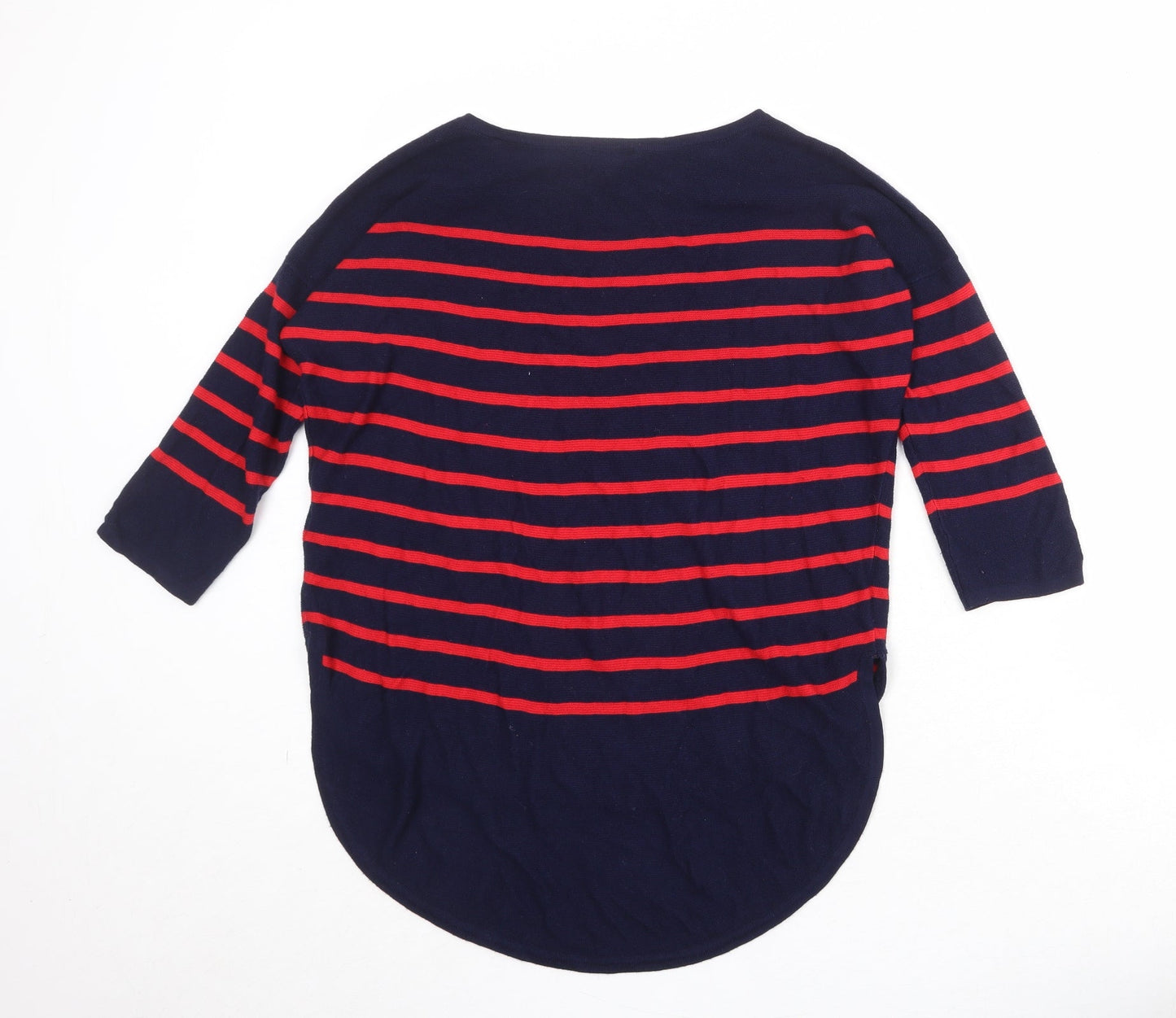 Phase Eight Womens Blue Boat Neck Striped Viscose Pullover Jumper Size S