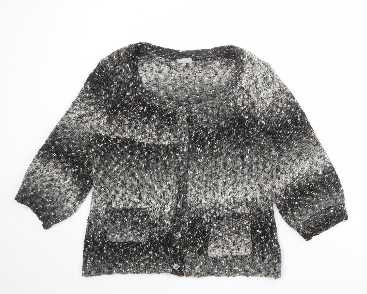Per Una Womens Multicoloured Boat Neck Acrylic Cardigan Jumper Size L - Speckled