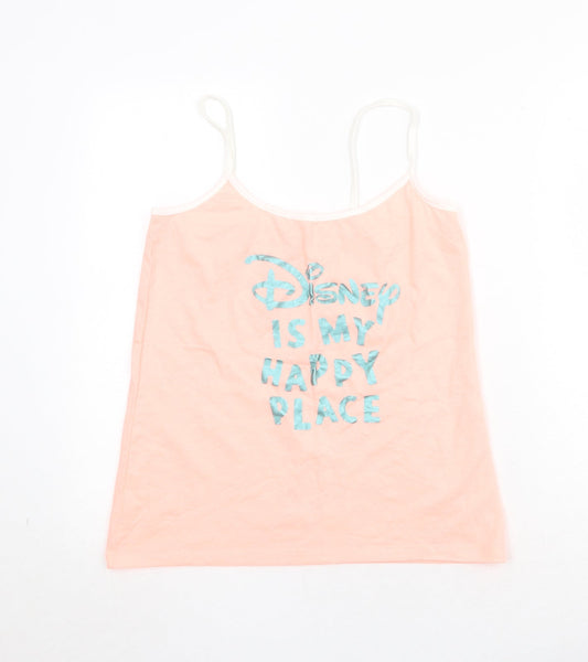 Disney Womens Pink Polyester Camisole Tank Size M Round Neck - Disney is My Happy Place