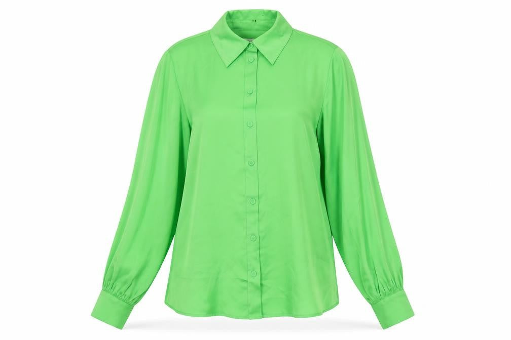 Marks and Spencer Womens Green Polyester Basic Button-Up Size 6 Collared