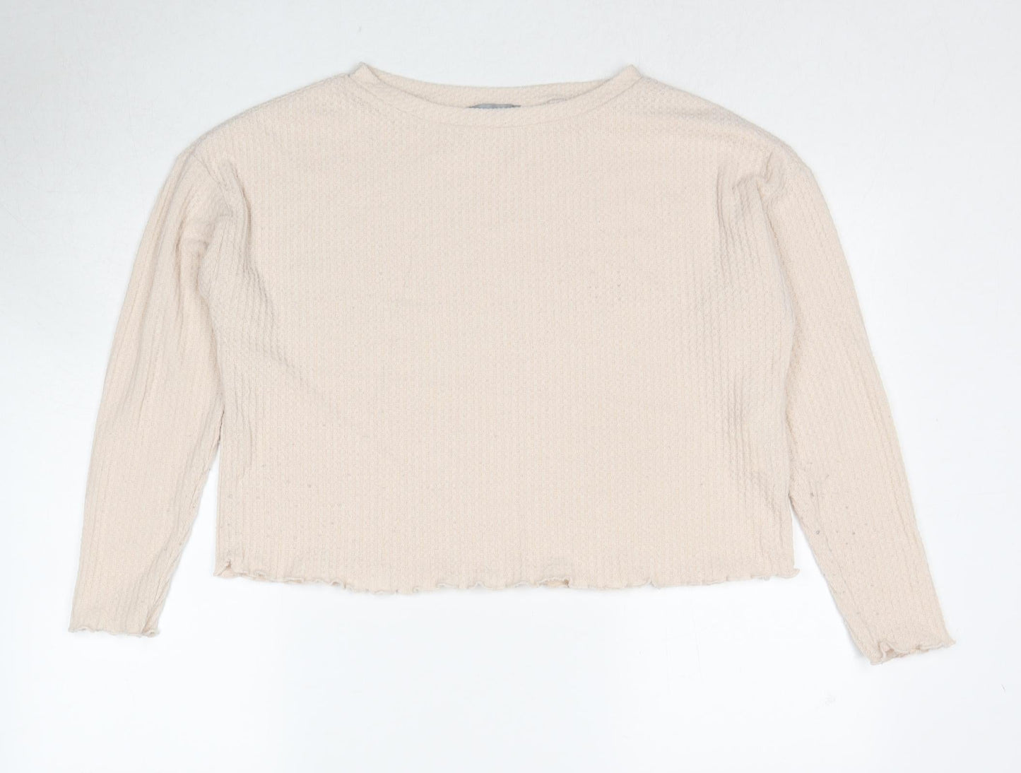 New Look Womens Beige Boat Neck Polyester Pullover Jumper Size S
