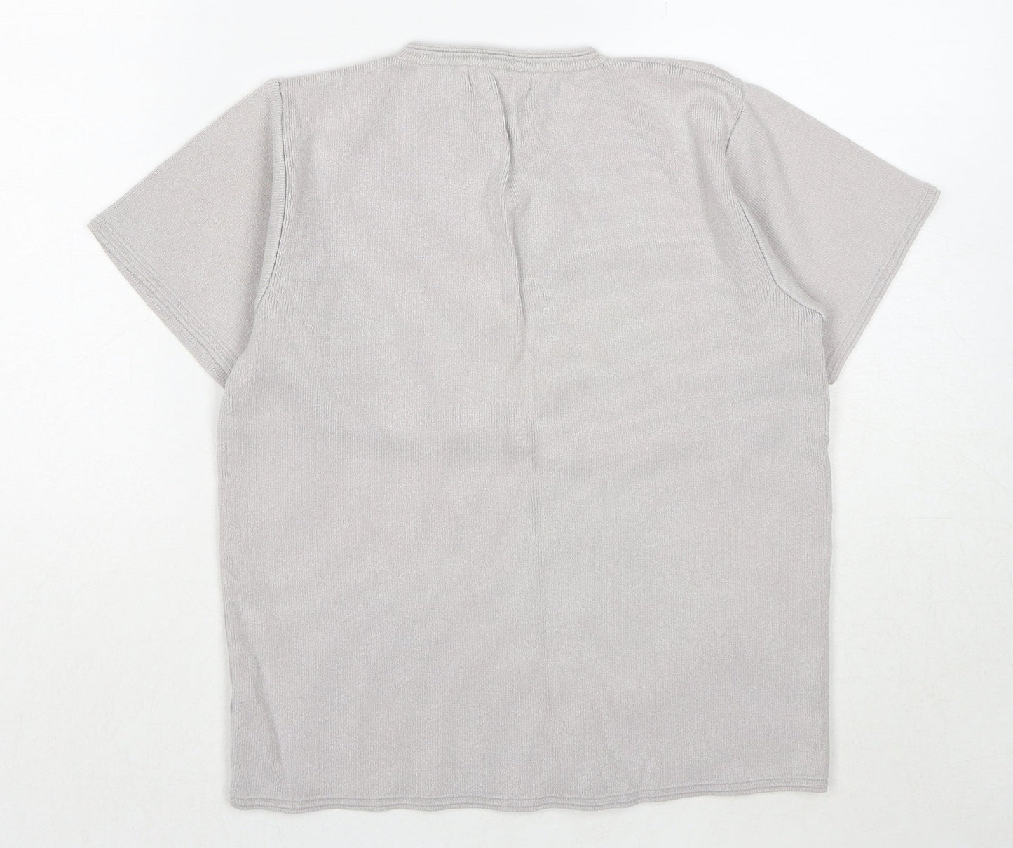 No Excess Womens Grey V-Neck Viscose Pullover Jumper Size S