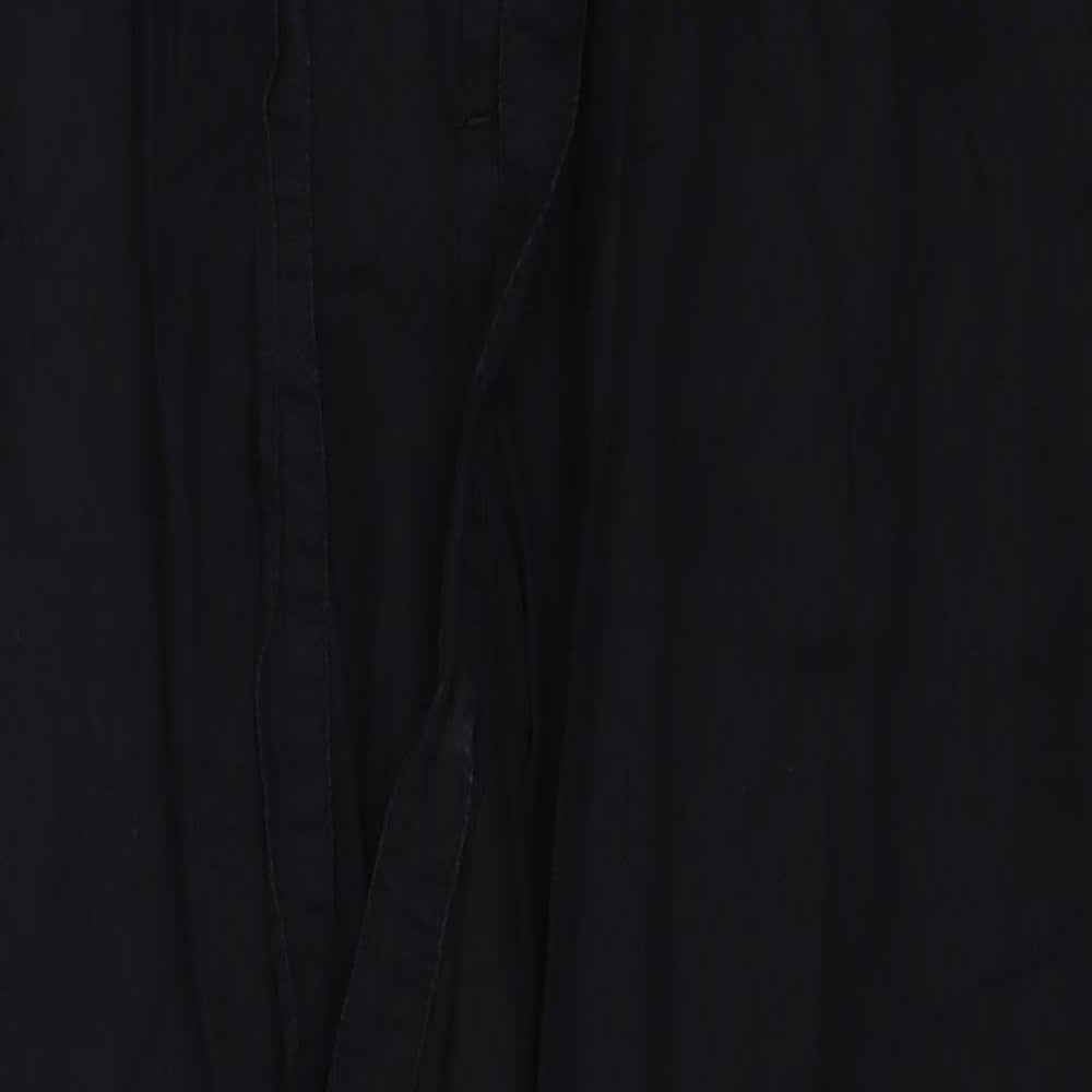 Gap Womens Black Cotton Trousers Size 6 Regular Drawstring