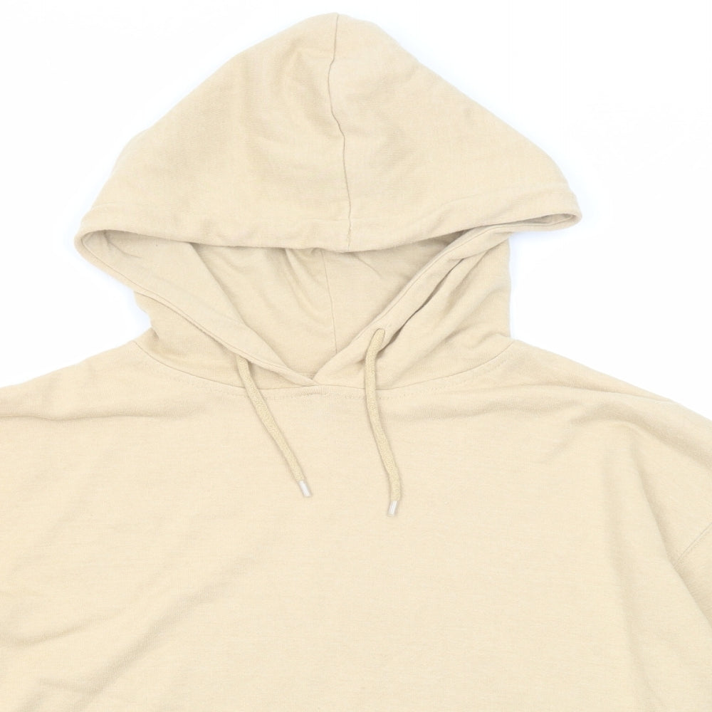 New Look Womens Beige Cotton Pullover Hoodie Size M Pullover