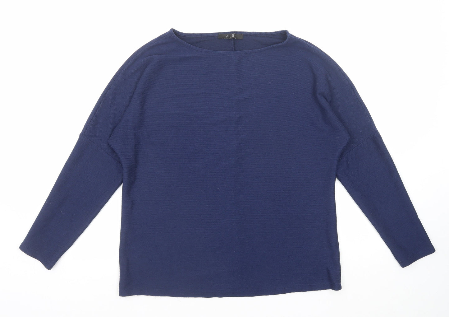 Very Womens Blue Round Neck Polyester Pullover Jumper Size 14