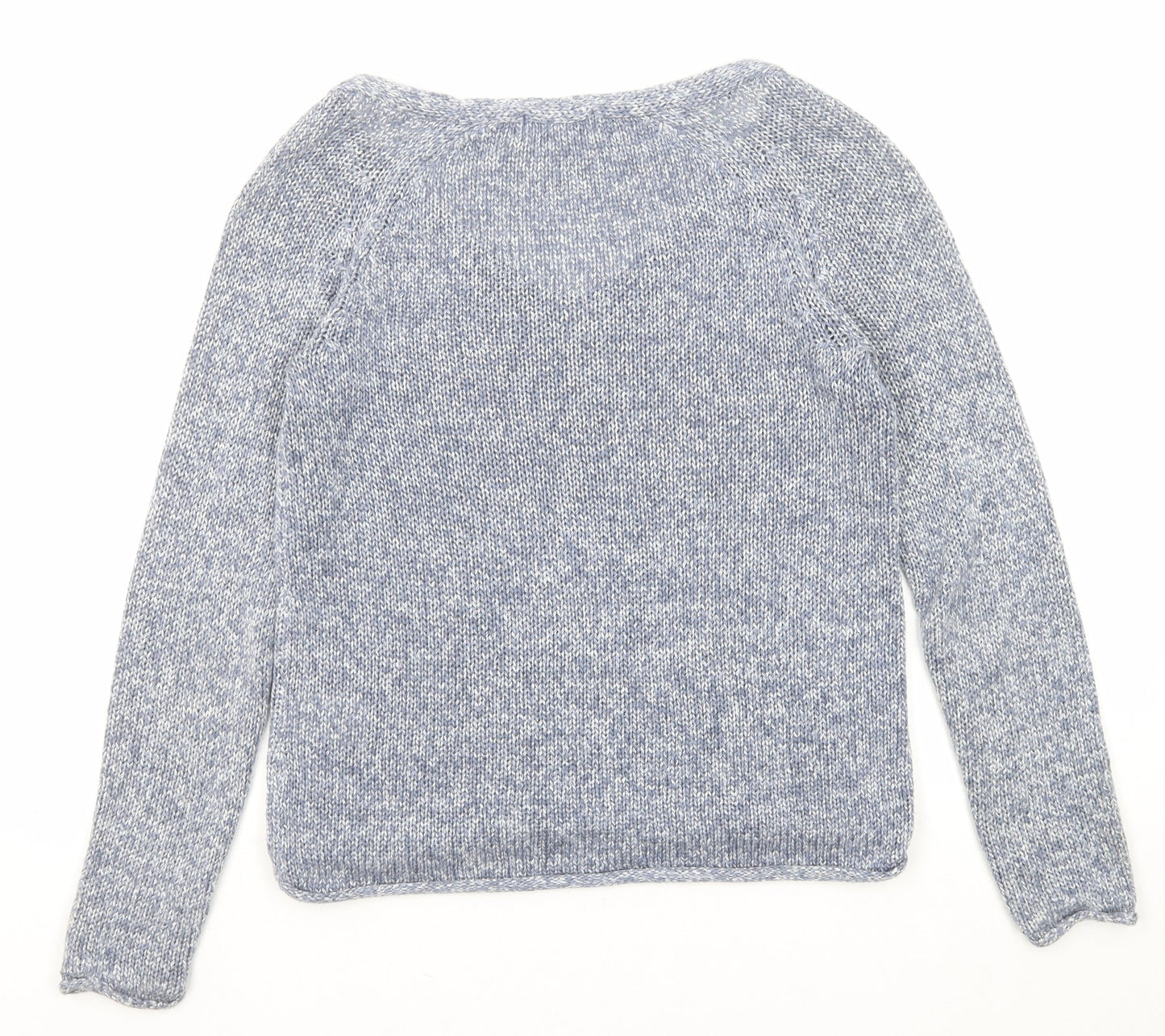H&M Womens Blue V-Neck Acrylic Pullover Jumper Size XS