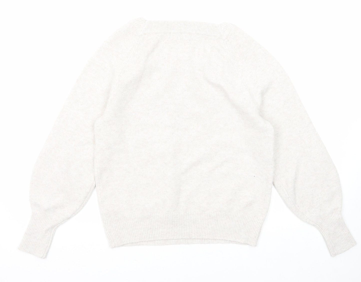 Marks and Spencer Womens Ivory Square Neck Polyester Pullover Jumper Size M