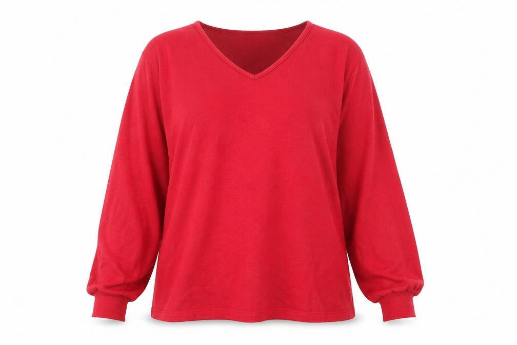 Marks and Spencer Womens Red V-Neck Viscose Pullover Jumper Size 10