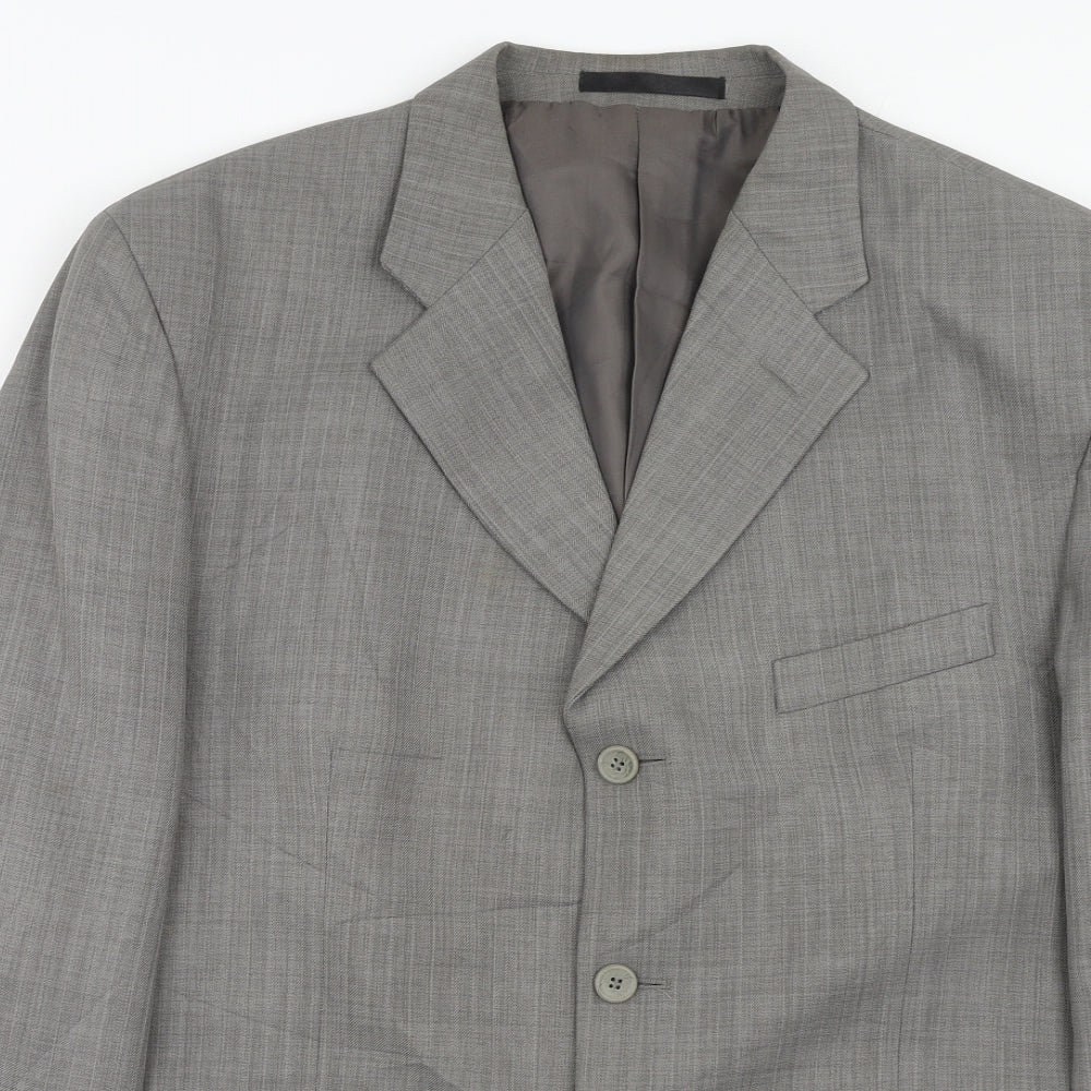 Zantos Mens Grey Polyester Jacket Suit Jacket Size 44 Regular