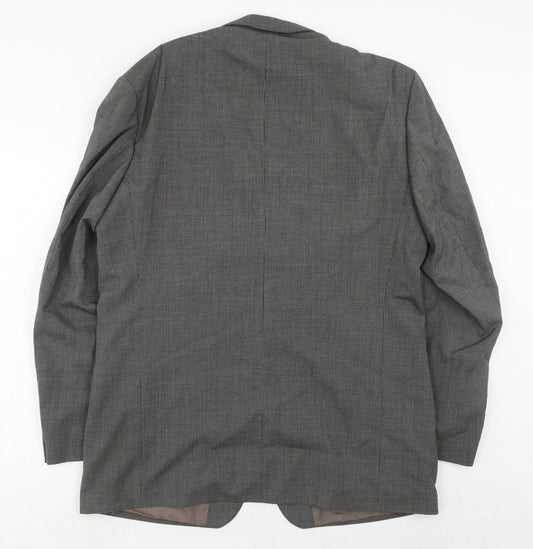 Burton Mens Grey Geometric Wool Jacket Suit Jacket Size 44 Regular
