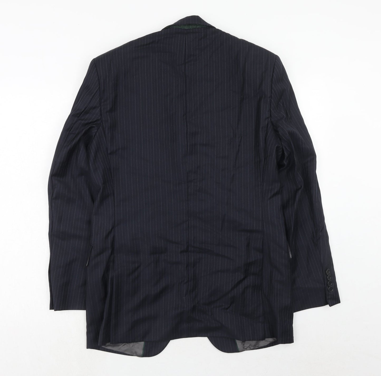 John Lewis Mens Blue Striped Wool Jacket Suit Jacket Size 38 Regular