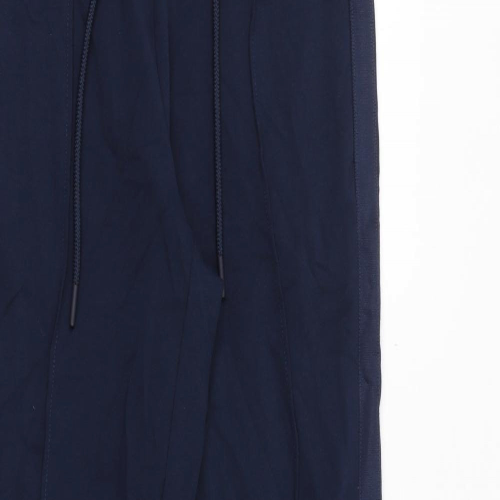 Marks and Spencer Womens Blue Cotton Trousers Size 6 Regular Drawstring