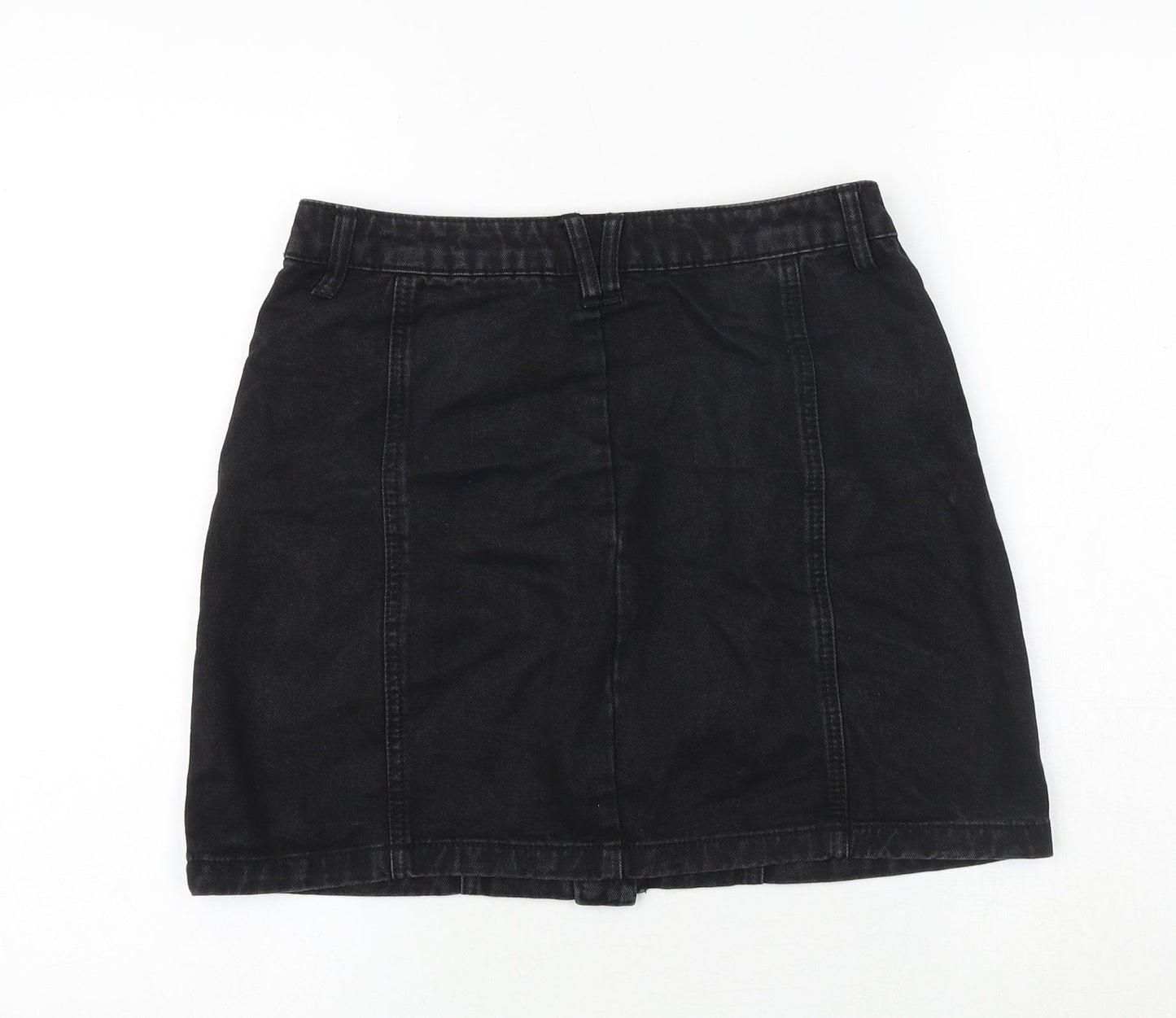 Stradivarius Womens Blue Chlorofibre A-Line Skirt Size 10 Button