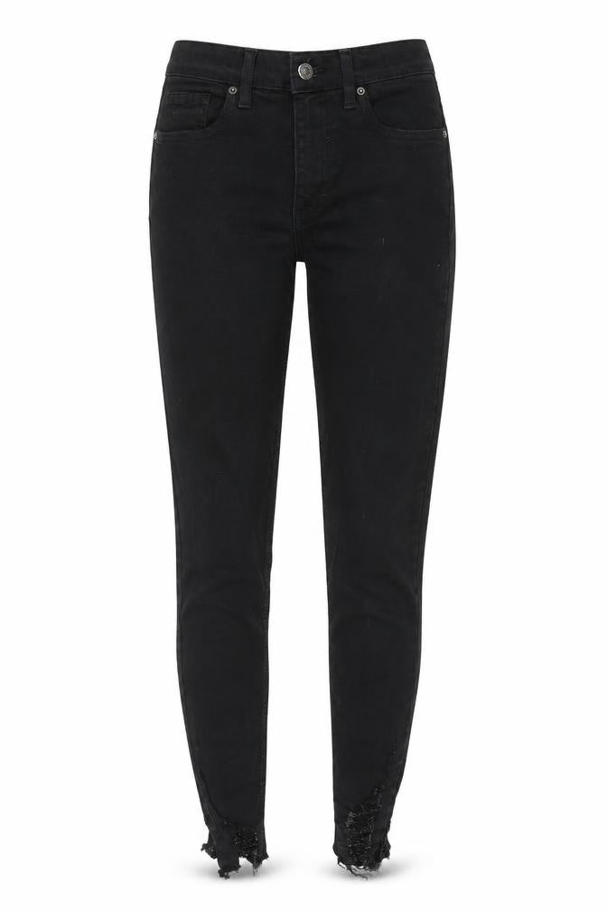 Topshop Womens Black Cotton Skinny Jeans Size 26 in Regular Zip