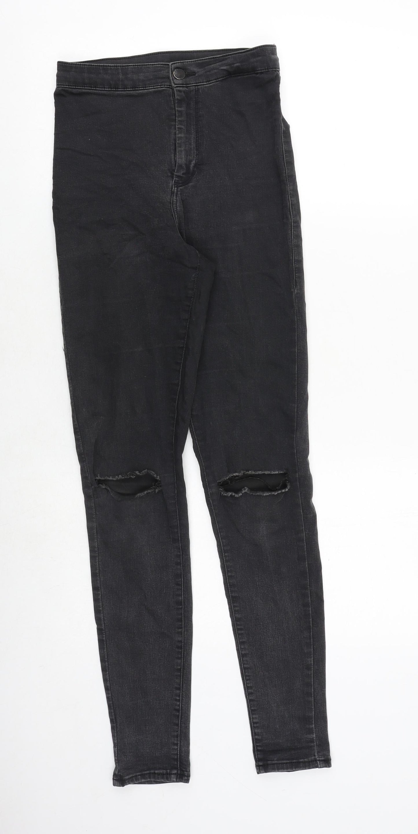 Topshop Womens Grey Cotton Skinny Jeans Size 26 in Regular Zip