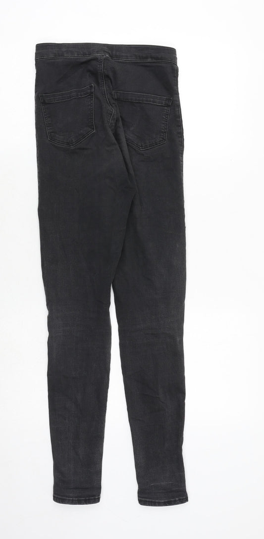 Topshop Womens Grey Cotton Skinny Jeans Size 26 in Regular Zip