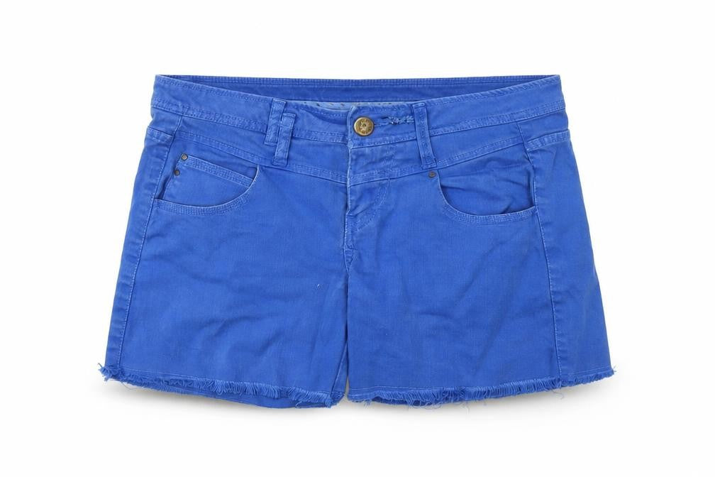 TRF Womens Blue Cotton Cut-Off Shorts Size 10 Regular Zip