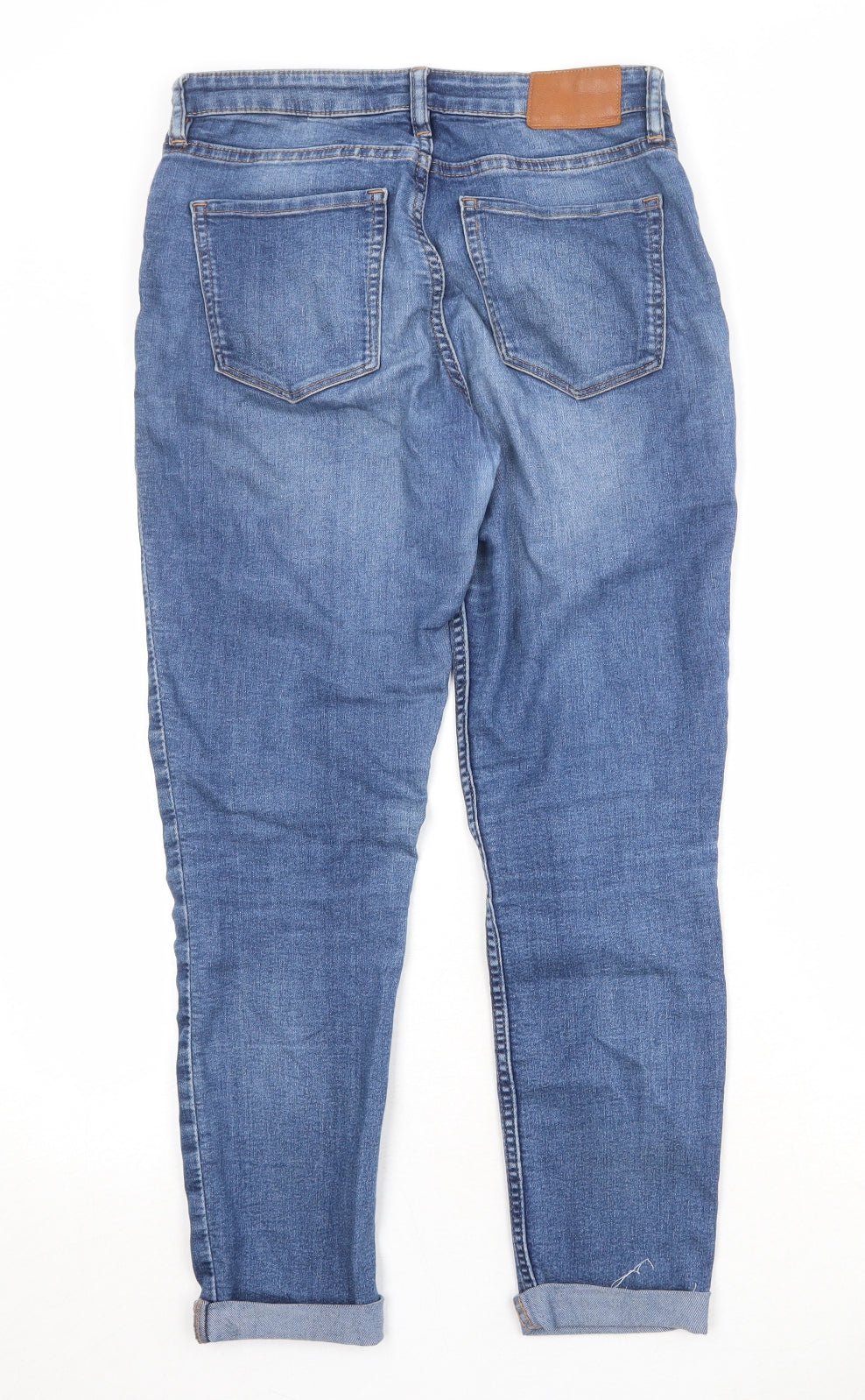 H&M Womens Blue Cotton Skinny Jeans Size 6 Regular Zip