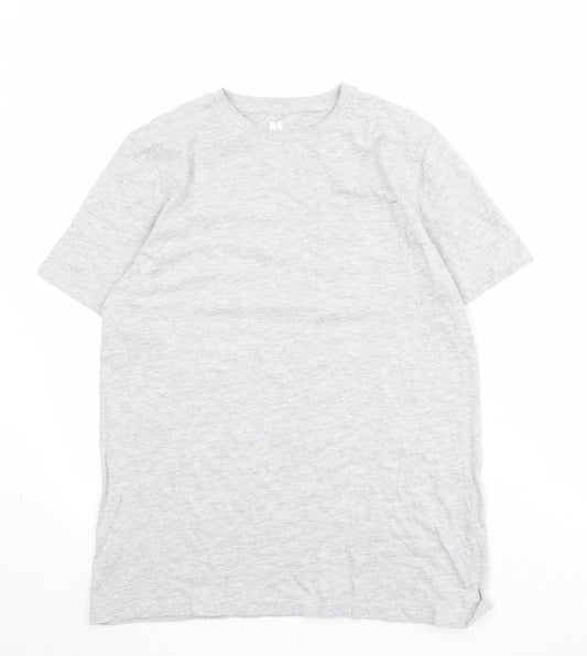Very Boys Grey 100% Cotton Pullover T-Shirt Size 14 Years Crew Neck Pullover