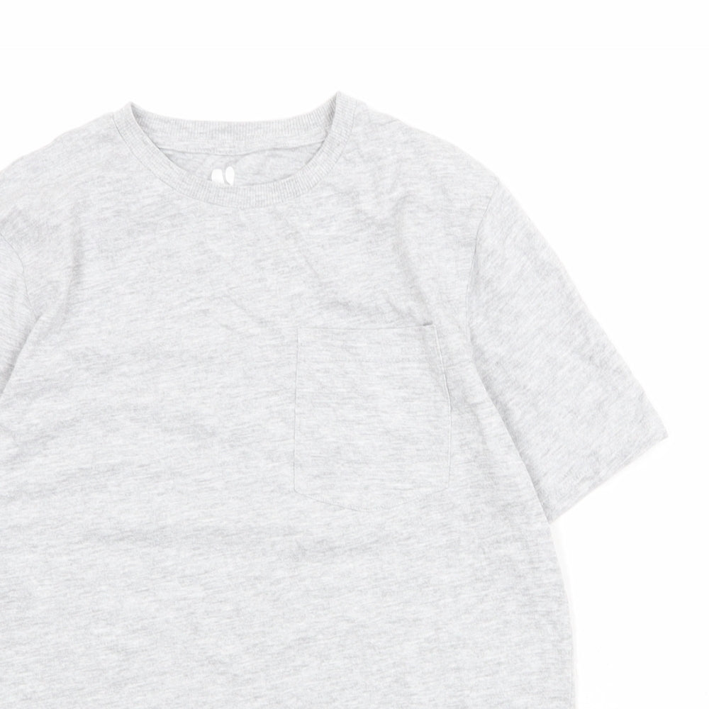 Very Boys Grey 100% Cotton Pullover T-Shirt Size 14 Years Crew Neck Pullover