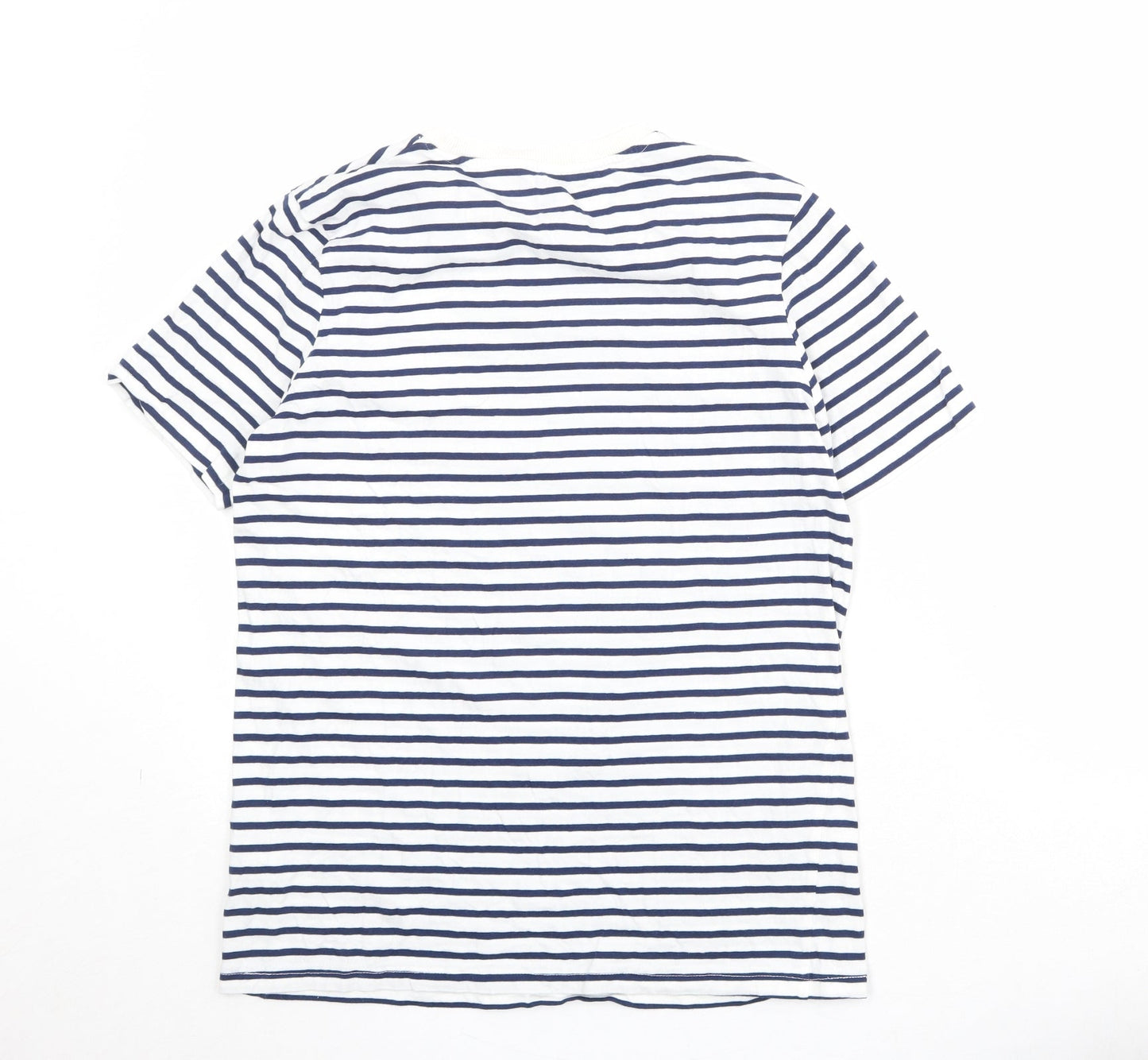 Very Boys Blue Striped 100% Cotton Pullover T-Shirt Size 14 Years Crew Neck Pullover