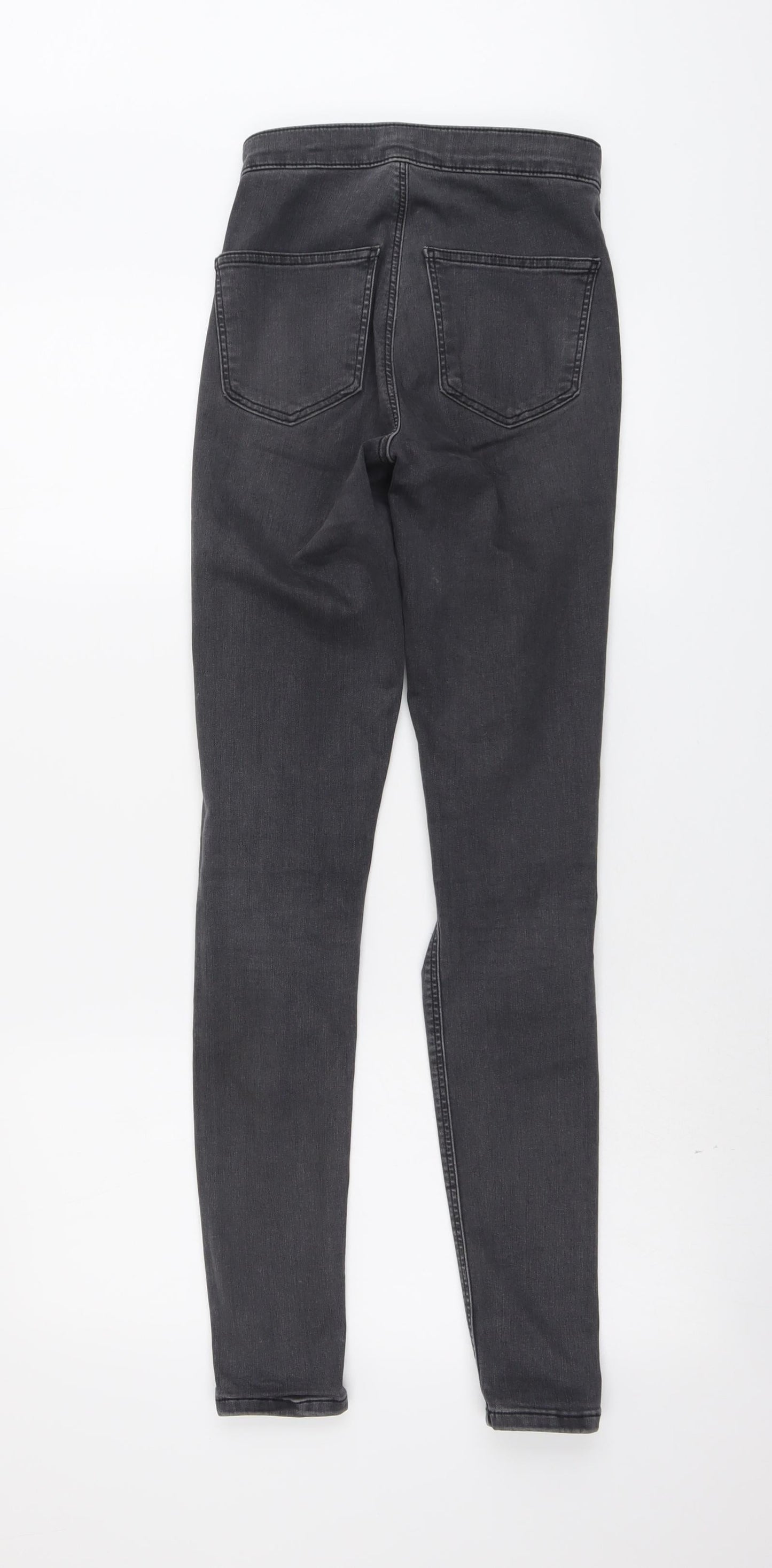 Topshop Womens Grey Cotton Skinny Jeans Size 26 in L30 in Regular Button