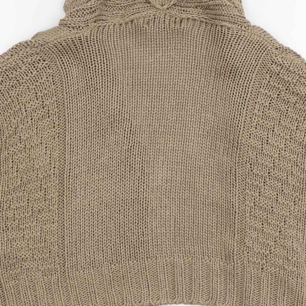 Marks and Spencer Womens Beige V-Neck Acrylic Cardigan Jumper Size 8
