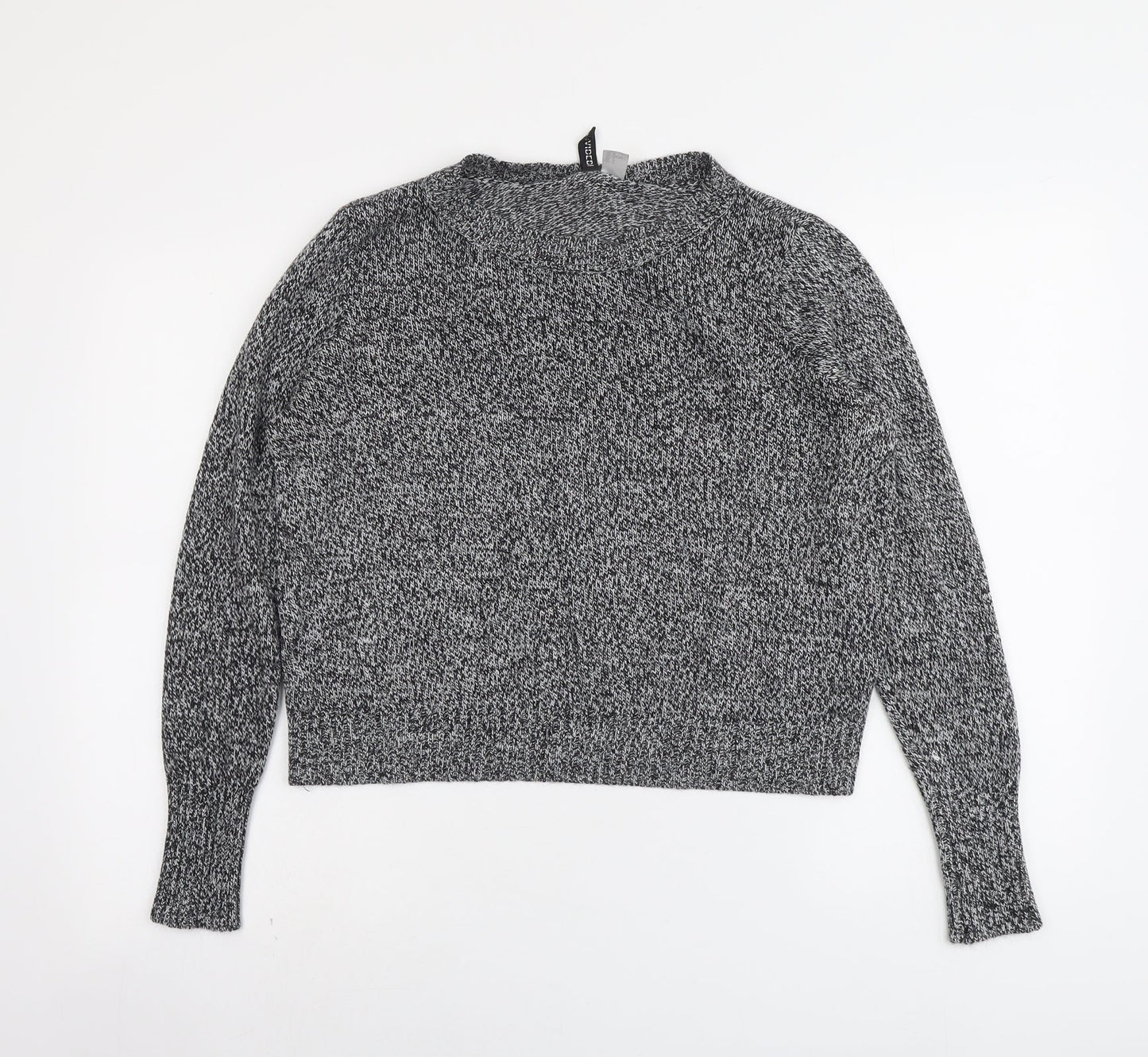 H&M Womens Grey Round Neck Acrylic Pullover Jumper Size M