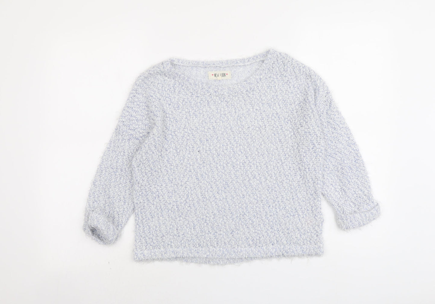 New Look Womens Blue Round Neck Polyester Pullover Jumper Size 10
