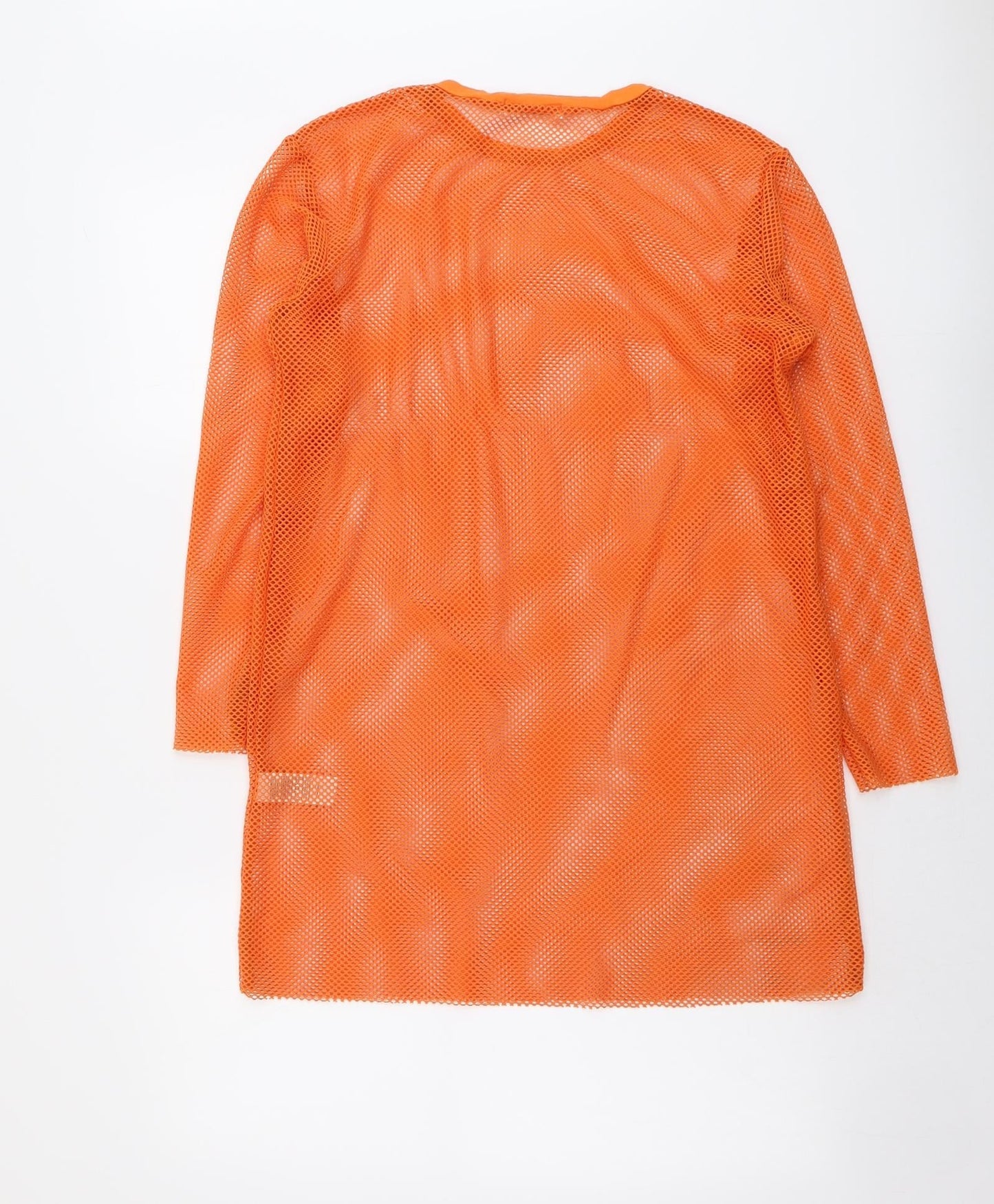 Missguided Womens Orange Polyester Tunic Blouse Size 4 Round Neck