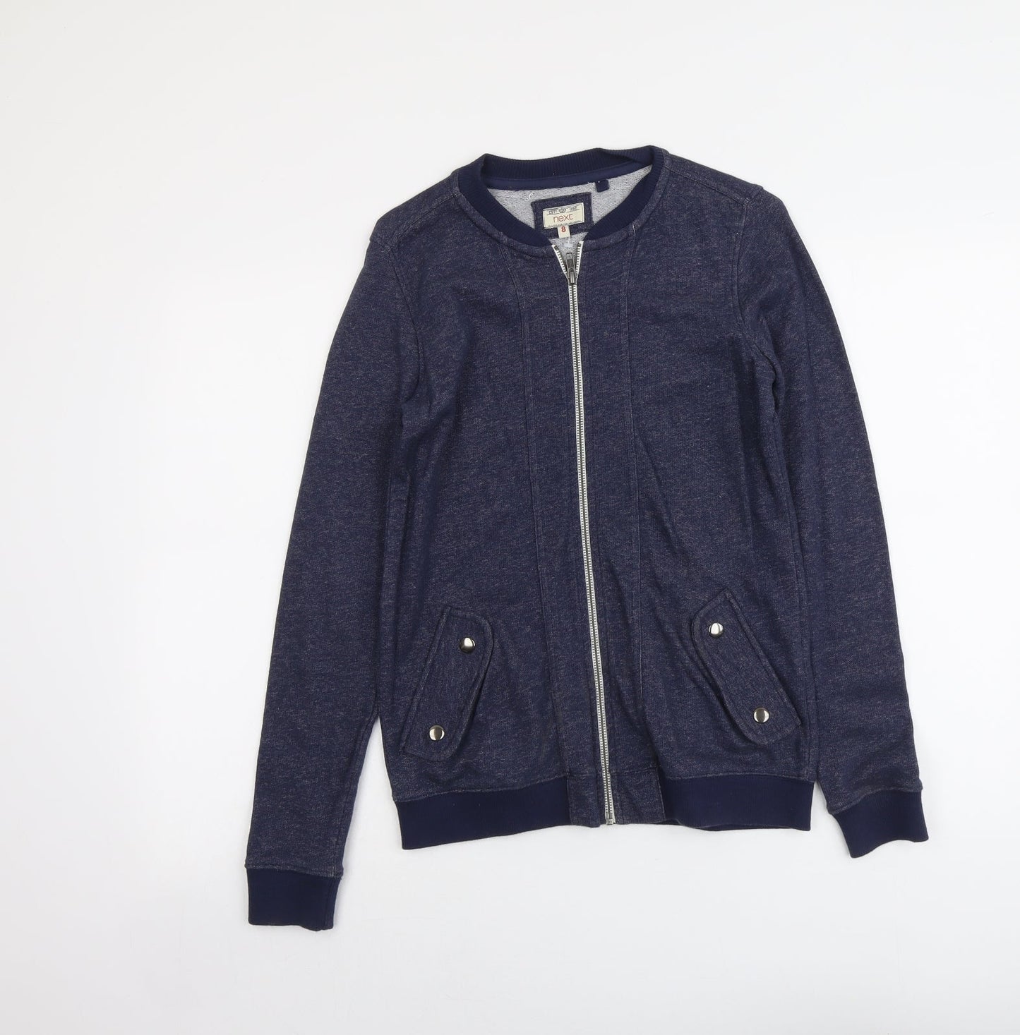 NEXT Womens Blue Cotton Full Zip Sweatshirt Size 8 Zip