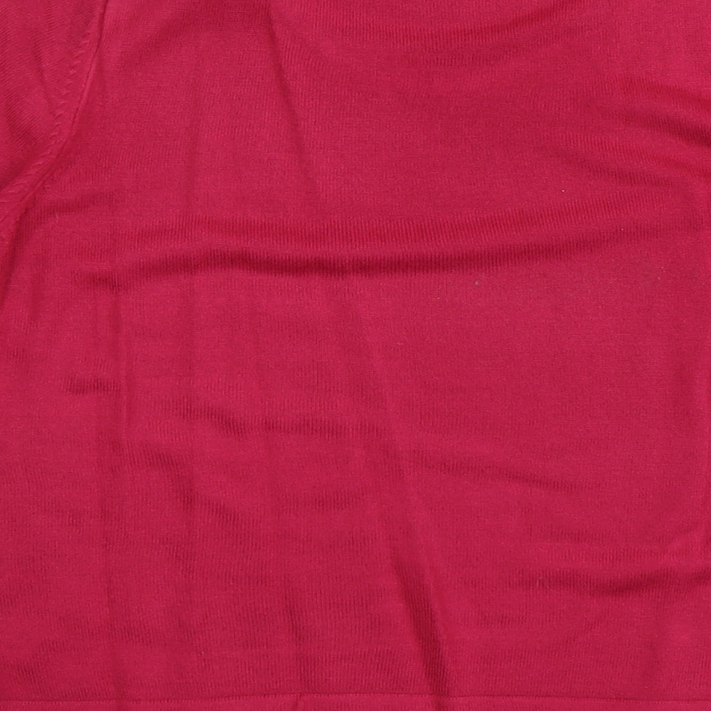 Marks and Spencer Womens Pink Round Neck Acrylic Pullover Jumper Size 16