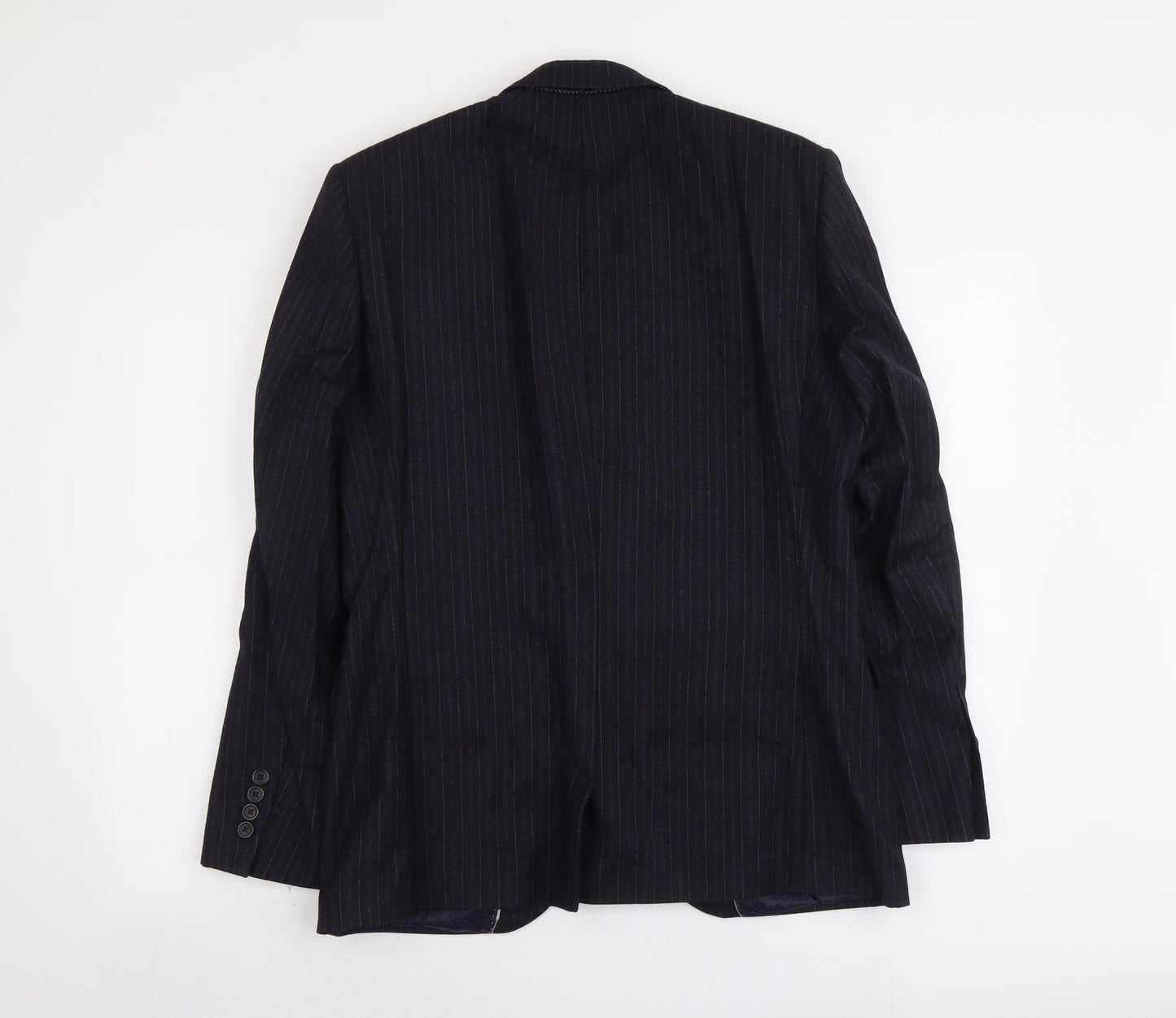 NEXT Mens Blue Striped Polyester Jacket Suit Jacket Size M Regular