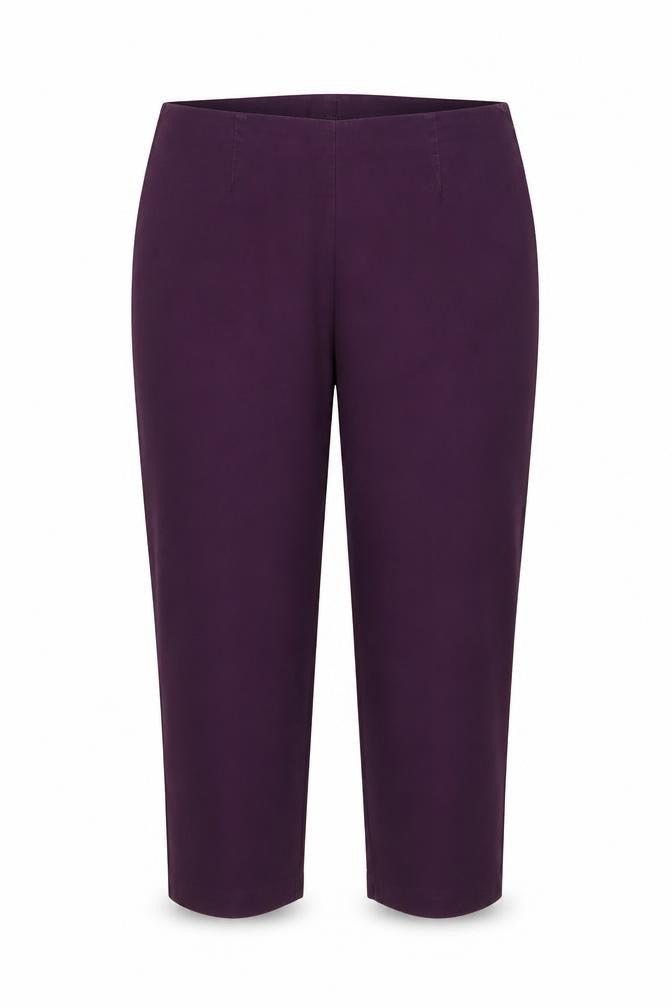 Marks and Spencer Womens Purple Cotton Trousers Size 14 L21 in Regular Zip