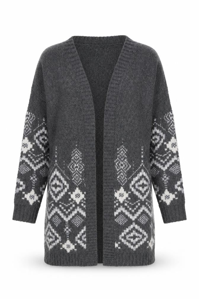 Marks and Spencer Womens Grey V-Neck Acrylic Cardigan Jumper Size 12